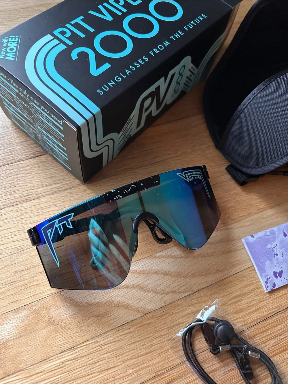 Pit Viper Shield Sunglasses in Teal and Purple Mirror